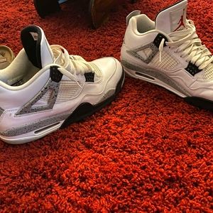 Size 10 White Cement Jordan 4's OG Version
